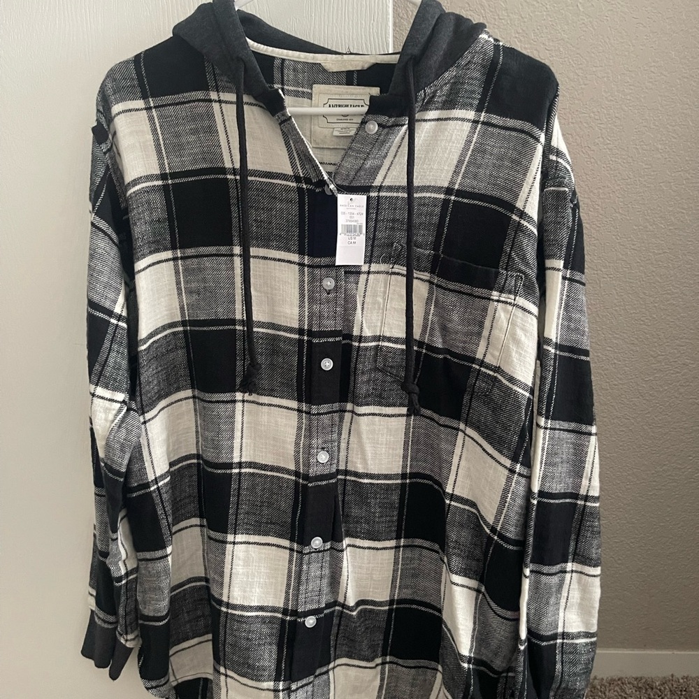 American Eagle Flannel Hoodie